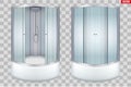 Modern corner shower cabin Royalty Free Stock Photo