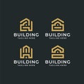 Set of modern creative building real estate logo design vector collection Royalty Free Stock Photo