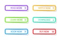 Set of modern 3d button for mobile, web, banner, game. Colorful call action icon in flat style. Infographic navigation button with Royalty Free Stock Photo