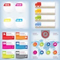 Set of modern design clean number banner with business concept used for website layout. Infographic.