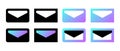Set of modern envelope icons. Mail symbols. Vector illustration isolated on white background. EPS 10 Royalty Free Stock Photo
