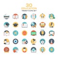 Set of modern flat design Education icons Royalty Free Stock Photo