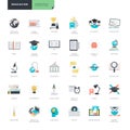 Set of modern flat design education icons for graphic and web designers Royalty Free Stock Photo