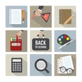 Set of Modern Flat Design Education Icons Royalty Free Stock Photo