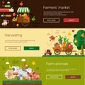 Set of modern flat design farm and agriculture