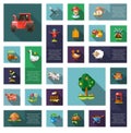 Set of modern flat design farm agriculture icons Royalty Free Stock Photo