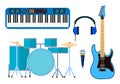 Set of modern flat design musical instruments and music tools icons vector illustration Royalty Free Stock Photo