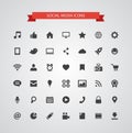 Set of modern flat design social media icons