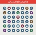 Set of modern flat design social media icons Royalty Free Stock Photo