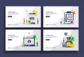 Set of modern flat design templates for Business, advertising, data analysis, user account, accounting. Easy to edit and customize Royalty Free Stock Photo