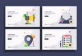 Set of modern flat design templates for Business, advertising, email marketing, pin location, data check. Easy to edit and