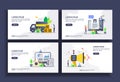 Set of modern flat design templates for Business, delivery service, job hiring, management, marketing. Easy to edit and customize