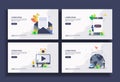 Set of modern flat design templates for Business, newsletter, online shopping, multimedia, networking. Easy to edit and customize Royalty Free Stock Photo