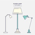 Floor lamp. Flat design. Vector illustration Royalty Free Stock Photo