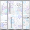 Set of modern flyers. Hand drawn floral doodle Royalty Free Stock Photo
