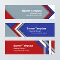 Set of modern horizontal banners, page headers in a material design style.