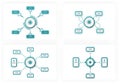 Set of modern infographic diagrams for business presentation and process visualization isolated on white background Royalty Free Stock Photo