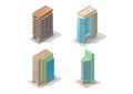 Set of modern isometric buildings