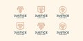 Set of modern law firm justice logo design vector graphic template