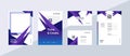 Set of modern layout template with blue and purple gradation color Royalty Free Stock Photo