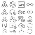 API Integration Line Icons Set â Data Exchange, Cloud Computing, Web Services and Automation Symbols Royalty Free Stock Photo