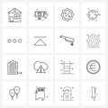 Set of 16 Modern Line Icons of user interface, menu button, discount, round, refresh Royalty Free Stock Photo