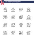 Set of 16 Modern Lines pack on USA Independence Day paper; cream; thanksgiving; ice; sign