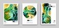 Set of Modern marble liquid fllow abstract covers. Liquid  background Royalty Free Stock Photo