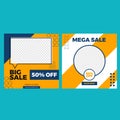 Set of modern mega sale offer design template for social media promotion