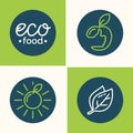 Set modern minimalistic logo and icon of food. Royalty Free Stock Photo