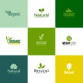 Set of modern natural and organic products logo templates and icons Royalty Free Stock Photo