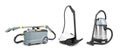 Set with modern professional carpet cleaners Royalty Free Stock Photo