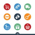 Set of modern retail icons