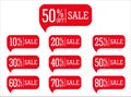 Set of Modern sale red banners and labels Royalty Free Stock Photo