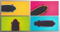 Set of Modern Skateboarding illustrations. Colorful Skate Board banner.