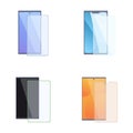 Set of modern smartphone screen protectors Royalty Free Stock Photo
