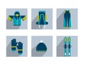 Set of modern sporting shadows icon. Royalty Free Stock Photo