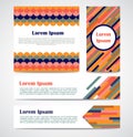 Set of modern striped abstract poster, banners, cards template.