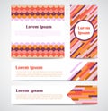 Set of modern striped abstract poster, banners, cards template. Vector illustration.