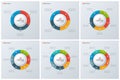 Set of modern style circle donut charts, infographic designs, vi