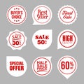 Modern super sale stickers and tags colorful collection Royalty Free Stock Photo