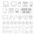Set of modern thin line icons for web, vector