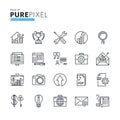 Set of modern thin line pixel perfect business concept icons