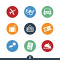 Set of modern travel icons