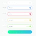 Set of modern and trendy inputs states with gradients. UI graphics.