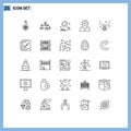 Set of 25 Modern UI Icons Symbols Signs for accessories, location, mountain, medical, mortgage