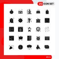 Set of 25 Modern UI Icons Symbols Signs for animal, gift, mother, celebration, parade