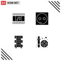 Set of Modern UI Icons Symbols Signs for animation, data, filmstrip, electronic, hosting