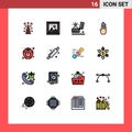 Set of 16 Modern UI Icons Symbols Signs for arrow, four, travel, finger, proposal