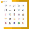 Set of 25 Modern UI Icons Symbols Signs for arrows, optimization, engineering, media, engine